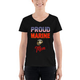 Women's Casual V-Neck Shirt Proud Marine Mom