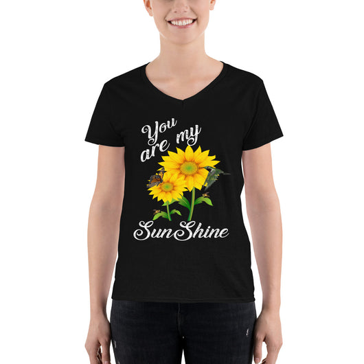 Women's Casual V-Neck Shirt  You are my SunShine