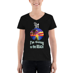 Women's Casual V-Neck Shirt     I'm Going to the BEACH