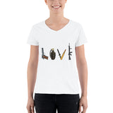 Women's Casual V-Neck Shirt  LOVE Weapons