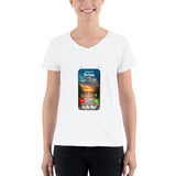 Women's Casual V-Neck Shirt   The Ocean is calling On My Way