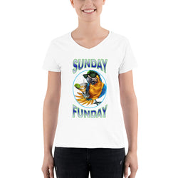 Women's Casual V-Neck Shirt  Sunday Funday